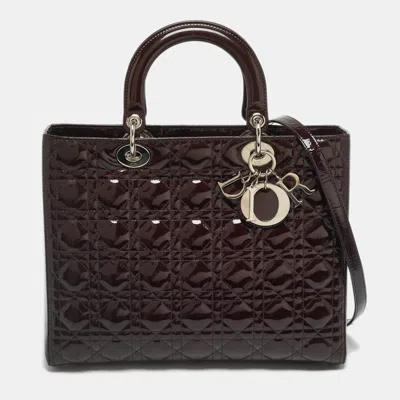 Pre-owned Dior Tote Bag In Burgundy