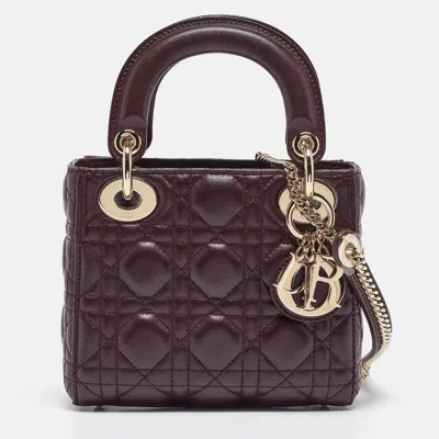 Pre-owned Dior Tote In Burgundy