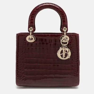 Pre-owned Dior Tote In Burgundy