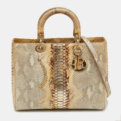 Pre-owned Dior Tote In Gold