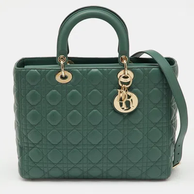 Pre-owned Dior Tote In Green
