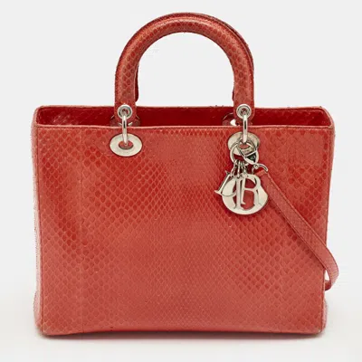 Pre-owned Dior Tote In Red