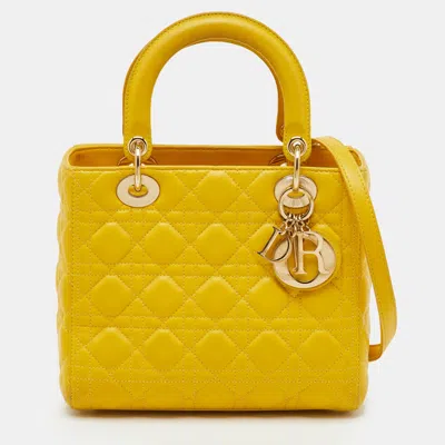 Pre-owned Dior Tote In Yellow