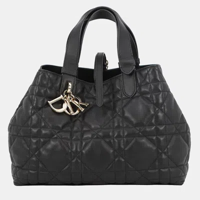 Pre-owned Dior Toujours Bag Medium Black Calf Leather