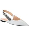 Dior Toujours Leather Slingback Flat In White
