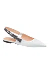 Dior Toujours Leather Slingback Flat In White