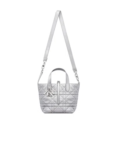 Dior Toujours Small Straight Tote Bag In White