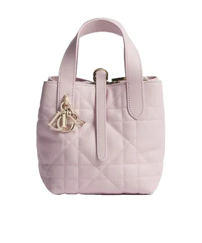 Dior Toujours Vertical Nano Tote Bag In Red