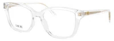 Dior Transparent Acetate Square Eyeglasses In 026 - Crystal / Demo