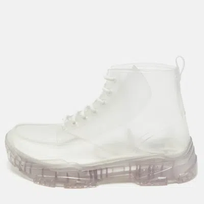 Pre-owned Dior Transparent Rubber High Top Boots Size 42