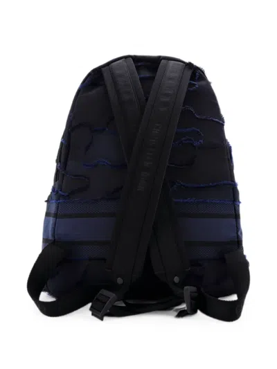 Pre-owned Dior Travel Camouflage Embroidered Canvas Medium Backpack In Black