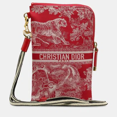 Pre-owned Dior Travel Multifunction Pouch In Red