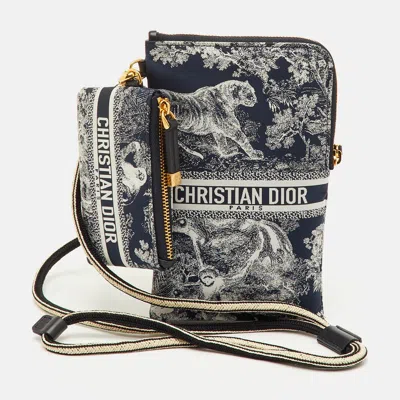 Pre-owned Dior Travel Navy Blue Fabric Multifunctional Pouch
