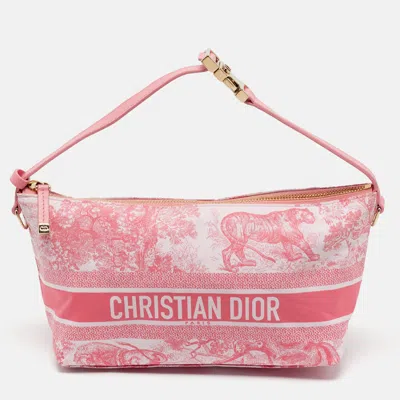 Pre-owned Dior Travel Nomad Pink De Jouy Fabric Pouch