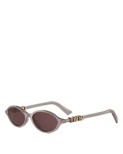 Dior Treasure Oval Sunglasses, 51mm In Burgundy