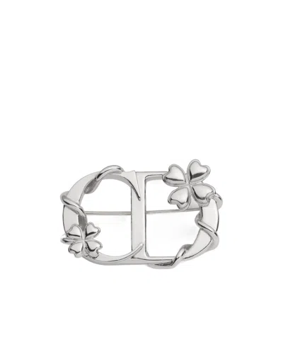 Dior Trèfle Brooch In Metallic