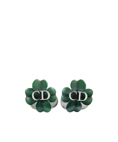 Dior Trèfle Cufflinks In Green