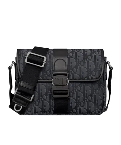 Dior Trek Messenger Bag With Flap In Black