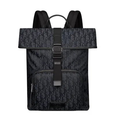 Dior Trek Roll Top Backpack In Black