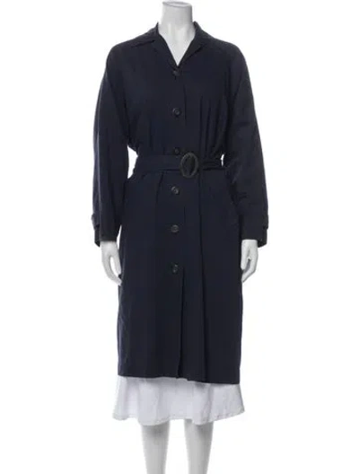 Pre-owned Dior Trench Coat In Blue
