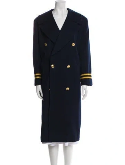 Pre-owned Dior Trench Coat In Blue