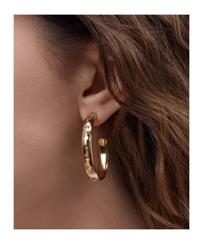 Dior Tresor Hoop Earrings In Gold