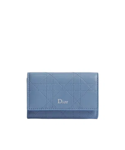 Dior Trianon Glycine Wallet In Blue