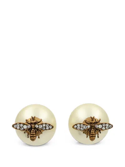 Pre-owned Dior Tribales Bee Earrings In Gold
