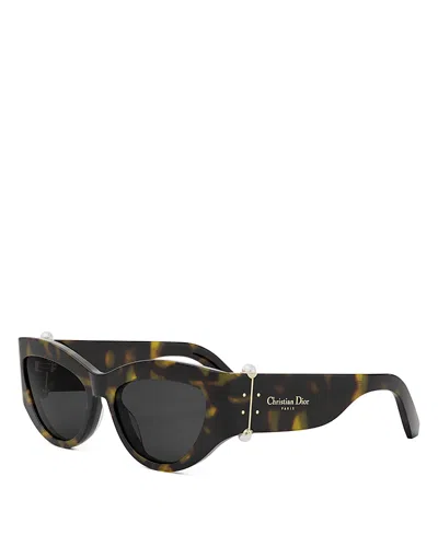 Dior Tribales B1i Cat Eye Sunglasses, 55mm In Dark Havana/smoke