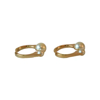 Dior Tribales New Look Pearl Stud Earrings Gold