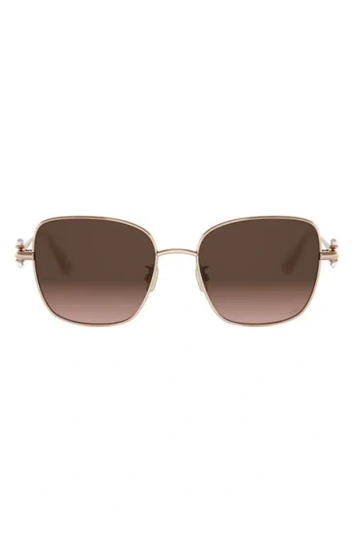 Dior Tribales S1u 55mm Square Sunglasses In Gold