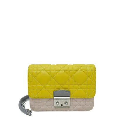 Dior Tricolor Miss  Chain Pouch In Yellow