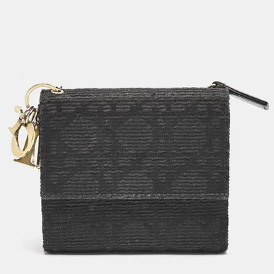 Pre-owned Dior Trifold Wallet In Black