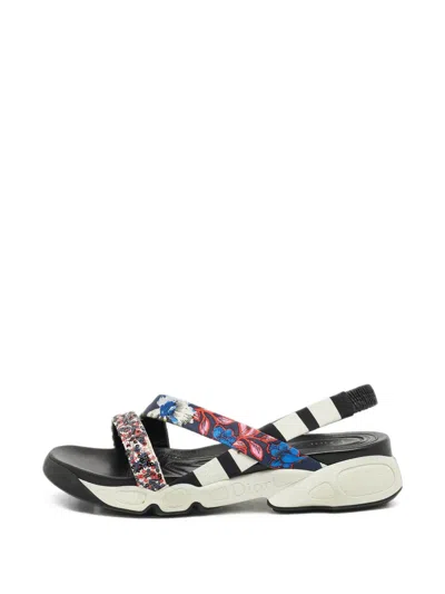Pre-owned Dior Trio Fusion Sequin-embellished Sandals In Black