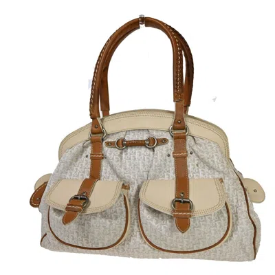 Dior Trotter Beige Canvas Shoulder Bag () In Brown