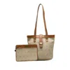 DIOR DIOR TROTTER BEIGE CANVAS TOTE BAG (PRE-OWNED)