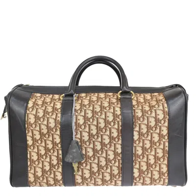 Dior Trotter Brown Canvas Travel Bag () In Beige