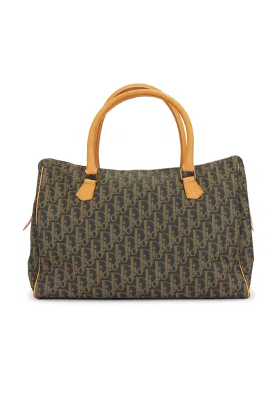 Pre-owned Dior Trotter Boston Bag In Brown