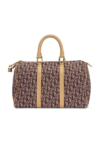 Pre-owned Dior Trotter Boston Bag In Brown