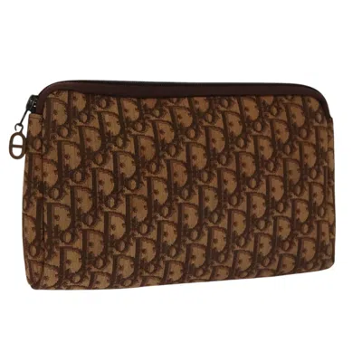 Pre-owned Dior Trotter Brown Canvas Clutch Bag ()