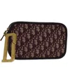 DIOR DIOR TROTTER BROWN CANVAS CLUTCH BAG (PRE-OWNED)