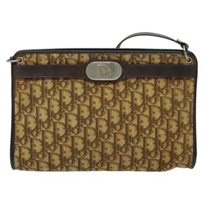 Pre-owned Dior Trotter Brown Canvas Shoulder Bag ()