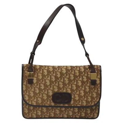 Pre-owned Dior Trotter Brown Canvas Shoulder Bag ()