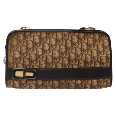 Pre-owned Dior Trotter Brown Canvas Shoulder Bag ()