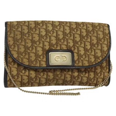 Pre-owned Dior Trotter Brown Canvas Shoulder Bag ()