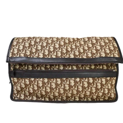 Dior Trotter Beige Canvas Shoulder Bag () In Brown
