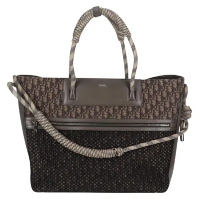 Pre-owned Dior Trotter Brown Canvas Tote Bag ()