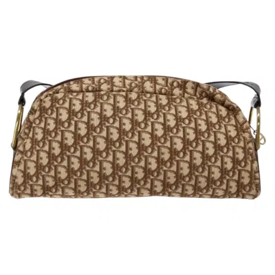Pre-owned Dior Trotter Brown,gold Canvas Shoulder Bag ()