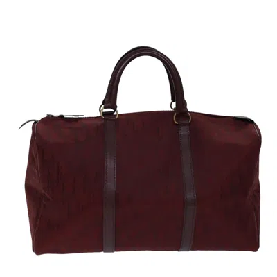 Pre-owned Dior Trotter Burgundy Canvas Travel Bag ()