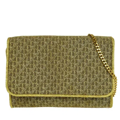 Dior Trotter Gold Canvas Clutch Bag ()